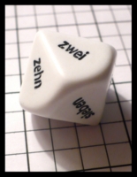 Dice : Dice - 10D - Koplow German Word Numbers White and Black Die - Troll and Toad Dec 2010